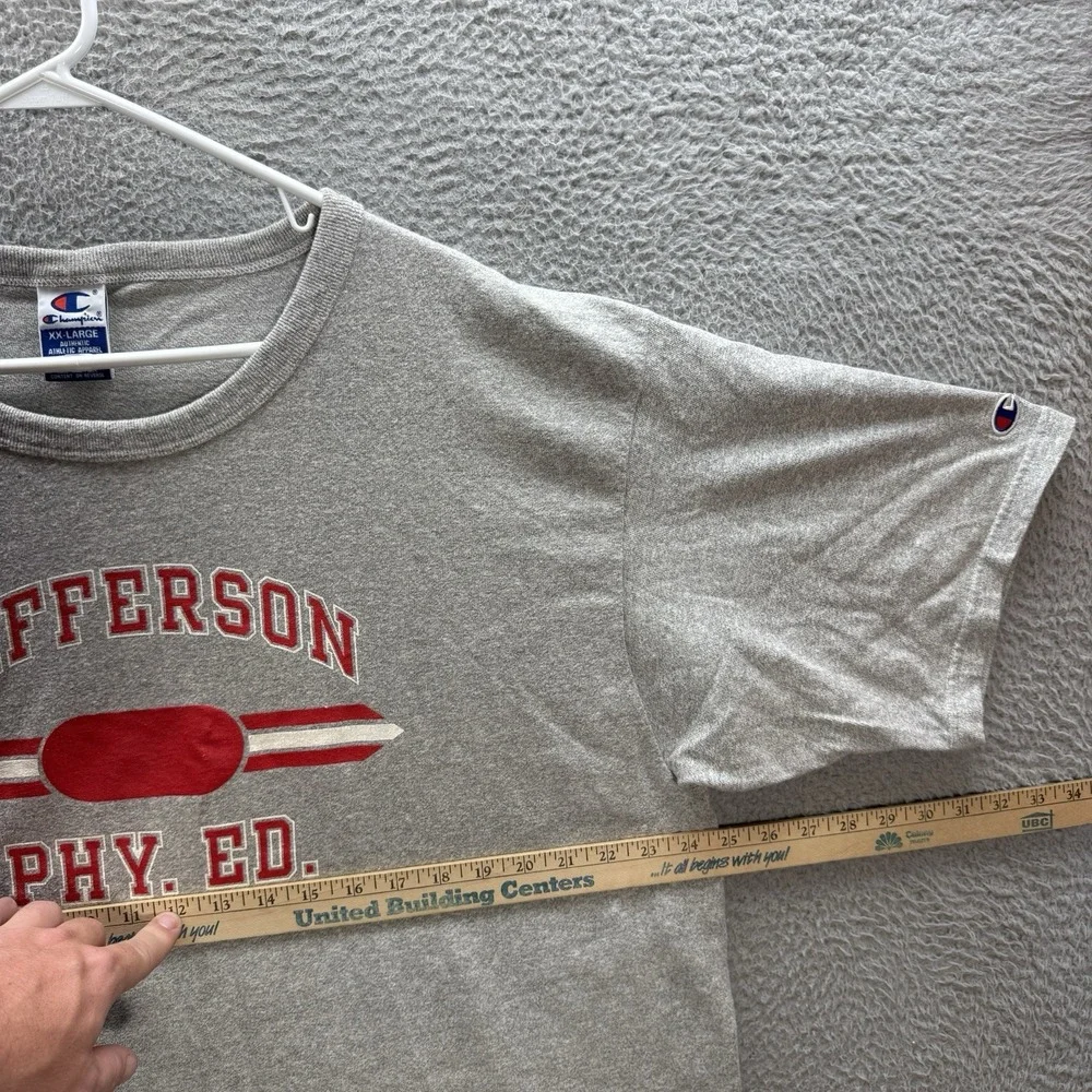 Vintage Champion Shirt Adult 2XL XXL Gray Crewneck Tee College University Y2K - Picture 3 of 12